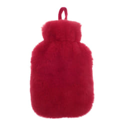 Ribbon Super Luxury Faux Fur Hot Water Bottle And Cover - One Size, Scarlet Red
