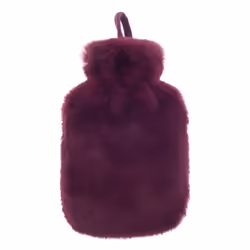 Ribbon Super Luxury Faux Fur Hot Water Bottle And Cover - One Size, Plum