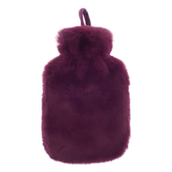 Ribbon Super Luxury Faux Fur Hot Water Bottle And Cover - One Size, Plum