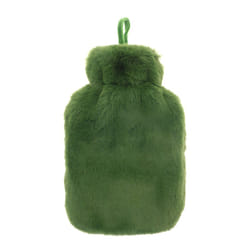 Ribbon Super Luxury Faux Fur Hot Water Bottle And Cover - One Size, Cedar Green