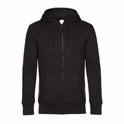 B&C Mens Full Zip Hoodie - XS, Black Pure