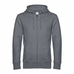 B&C Mens Full Zip Hoodie - XS, Mid Grey Heather