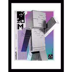 Minecraft Block Wave Framed Poster