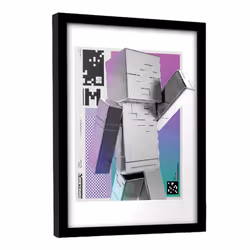 Minecraft Block Wave Framed Poster