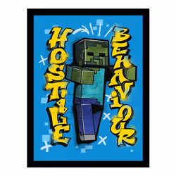 Minecraft Hostige Behaviour Framed Poster