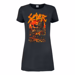 Amplified Womens/Ladies War Skull Slayer T-Shirt Dress - M, Charcoal