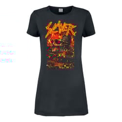 Amplified Womens/Ladies War Skull Slayer T-Shirt Dress - M, Charcoal