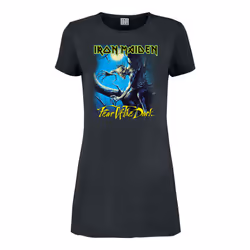 Amplified Womens/Ladies Fear Of The Dark Iron Maiden T-Shirt Dress - S, Charcoal