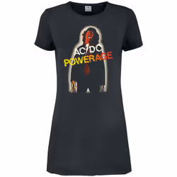 Amplified Womens/Ladies Powerage Album Cover AC/DC T-Shirt Dress - S, Charcoal