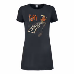 Amplified Womens/Ladies Follow The Leader Hopscotch Korn T-Shirt Dress - S, Charcoal