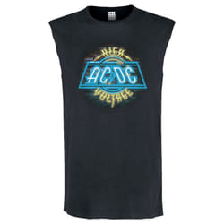 Amplified Mens High Voltage Neon AC/DC Sleeveless Tank Top - XL, Charcoal