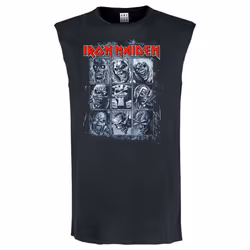 Amplified Mens 9 Eddies Iron Maiden Sleeveless Tank Top - M, Charcoal