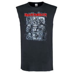 Amplified Mens 9 Eddies Iron Maiden Sleeveless Tank Top - M, Charcoal