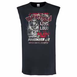 Amplified Mens One Night Only Motorhead Sleeveless Tank Top - M, Charcoal