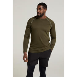 Mountain Warehouse Mens Endurance Long-Sleeved T-Shirt - XS, Dark Khaki