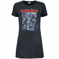 Amplified Womens/Ladies 9 Eddies Iron Maiden T-Shirt Dress - L, Charcoal