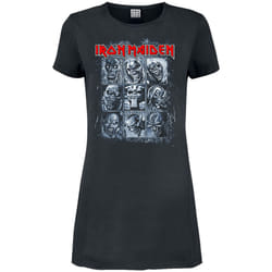 Amplified Womens/Ladies 9 Eddies Iron Maiden T-Shirt Dress - L, Charcoal