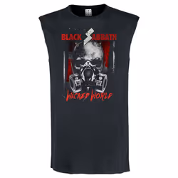 Amplified Mens Wicked World Black Sabbath Sleeveless Tank Top - L, Charcoal