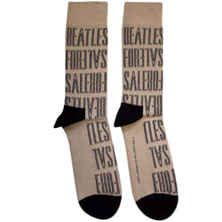 The Beatles Unisex Adult For Sale Text Outlines Repeat Socks - 7 UK-11 UK, Sand