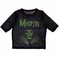 Misfits Womens/Ladies Green Hands Mesh Crop Top - 6 UK, Black