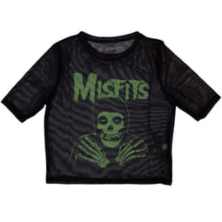Misfits Womens/Ladies Green Hands Mesh Crop Top - 6 UK, Black
