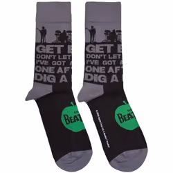 The Beatles Unisex Adult Rooftop Silhouettes & Apple Socks - 7 UK-11 UK, Black