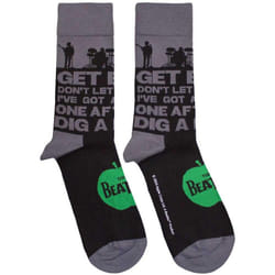 The Beatles Unisex Adult Rooftop Silhouettes & Apple Socks - 7 UK-11 UK, Black