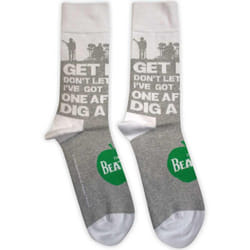 The Beatles Unisex Adult Rooftop Silhouettes & Apple Socks - 7 UK-11 UK, Grey