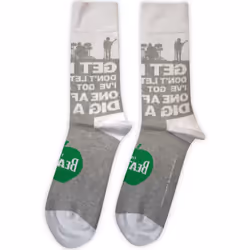 The Beatles Unisex Adult Rooftop Silhouettes & Apple Socks - 7 UK-11 UK, Grey