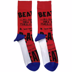 The Beatles Unisex Adult USA Socks - 7 UK-11 UK, Red