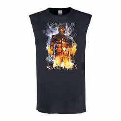 Amplified Mens The Wicker Man Iron Maiden Sleeveless Tank Top - S, Charcoal