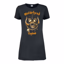 Amplified Womens/Ladies England Motorhead T-Shirt Dress - S, Charcoal/Bronze