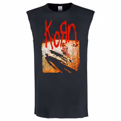Amplified Mens Self Titled Korn Sleeveless Tank Top - S, Charcoal