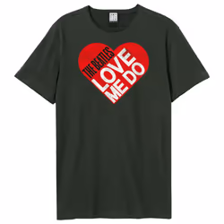 Amplified Unisex Adult Love Me Do The Beatles T-Shirt - XS, Charcoal
