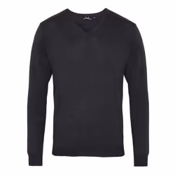 Premier Mens Knitted Cotton Acrylic V Neck Sweatshirt - 5XL, Charcoal