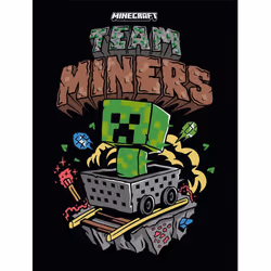 Minecraft Team Miners Framed Canvas Print - 80cm x 60cm, Multicoloured
