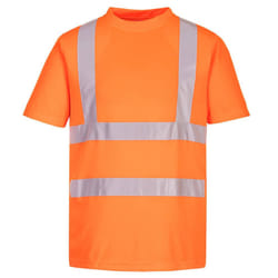 Portwest Unisex Adult Hi-Vis Safety T-Shirt (Pack of 6) - L, Orange