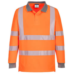 Portwest Unisex Adult Long-Sleeved Safety Polo Shirt (Pack of 6) - M, Orange