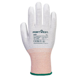 Portwest Unisex Adult A697 - LR13 PU Palm ESD Safety Gloves (Pack of 12) - 10, Grey/White/Red