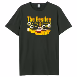 Amplified Unisex Adult Yellow Submarine Bubbles The Beatles T-Shirt - XS, Charcoal