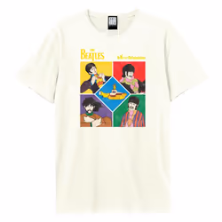 Amplified Unisex Adult Yellow Submarine Shapes The Beatles T-Shirt - XS, Vintage White