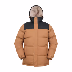 Mountain Warehouse Mens Snow Borg Lined Padded Jacket - 3XL, Tan