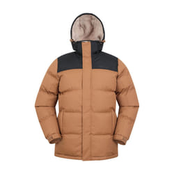 Mountain Warehouse Mens Snow Borg Lined Padded Jacket - 3XL, Tan