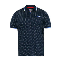 Duke Mens D555 Oakley All-Over Print Knitted Polo Shirt - S, Navy