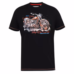 Duke Mens D555 Lorne Motorbike Crew Neck Kingsize T-Shirt - 5XL, Washed Black
