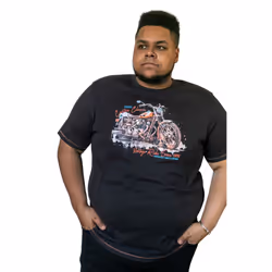 Duke Mens D555 Lorne Motorbike Crew Neck Kingsize T-Shirt - 5XL, Washed Black