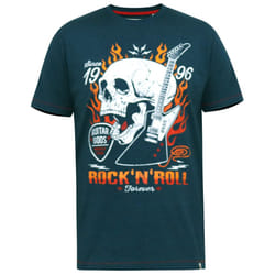 Duke Mens Neal D555 Skull Crew Neck Kingsize T-Shirt - 6XL, Navy