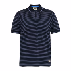 Duke Mens D555 Rosemary Stripe Jersey Woven Kingsize Polo Shirt - XXL, Navy/Teal