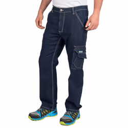 Goodyear Mens Denim Stretch Cargo Trousers - 30R, Navy