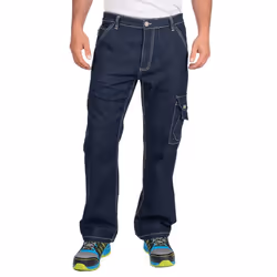 Goodyear Mens Denim Stretch Cargo Trousers - 34R, Navy